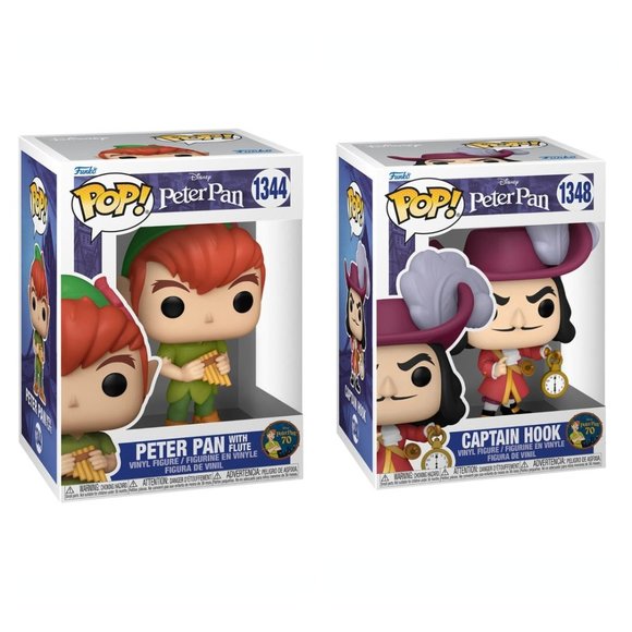 Funko Pop! 2 Pack Disney Peter Pan: Peter Pan & Captain Hook #1344, #1348 - Picture 2 of 3